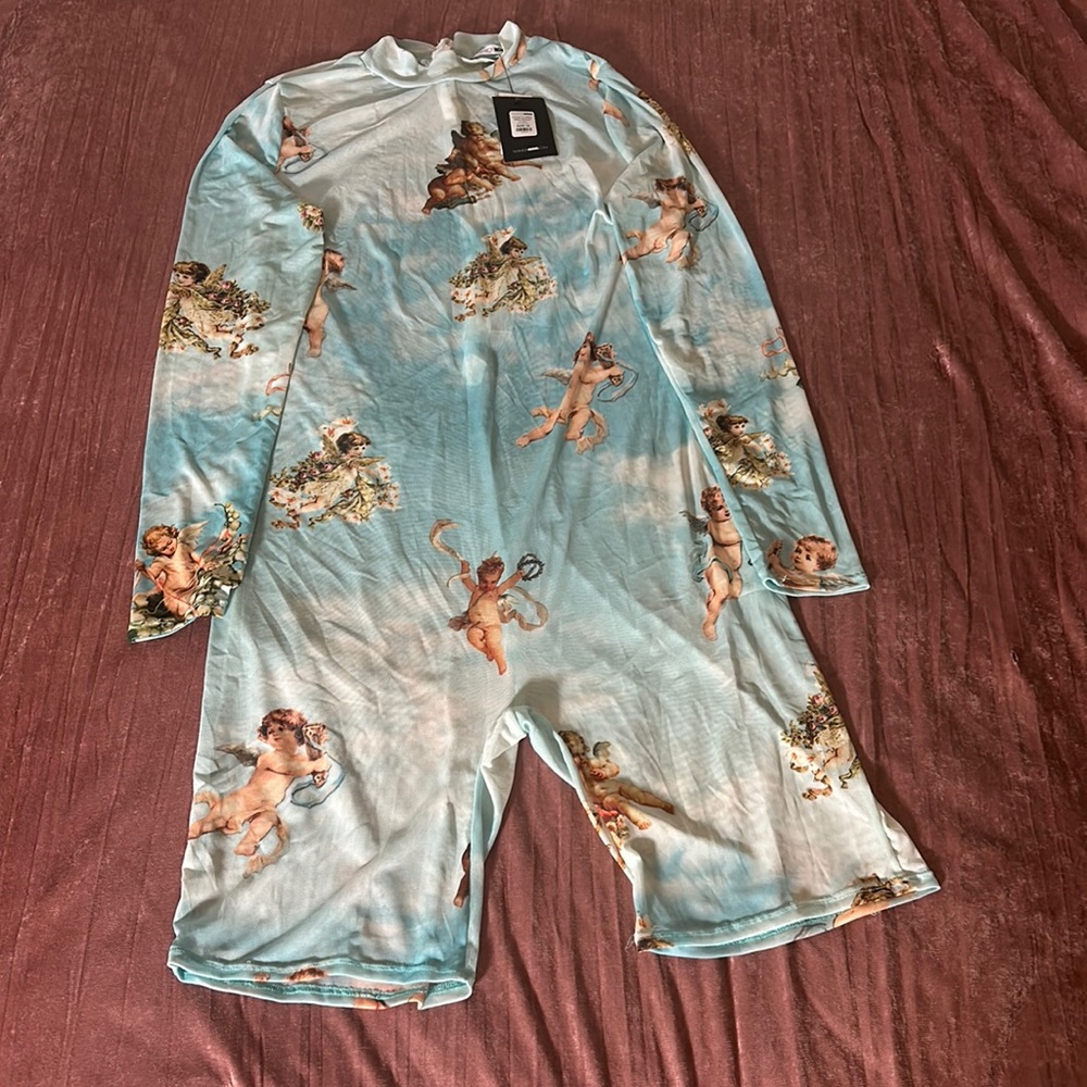 Fashion Nova Curve Sheer Angel Romper